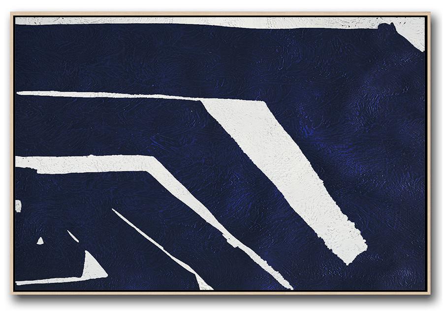 Horizontal Navy Minimalist Art #NV26C - Click Image to Close